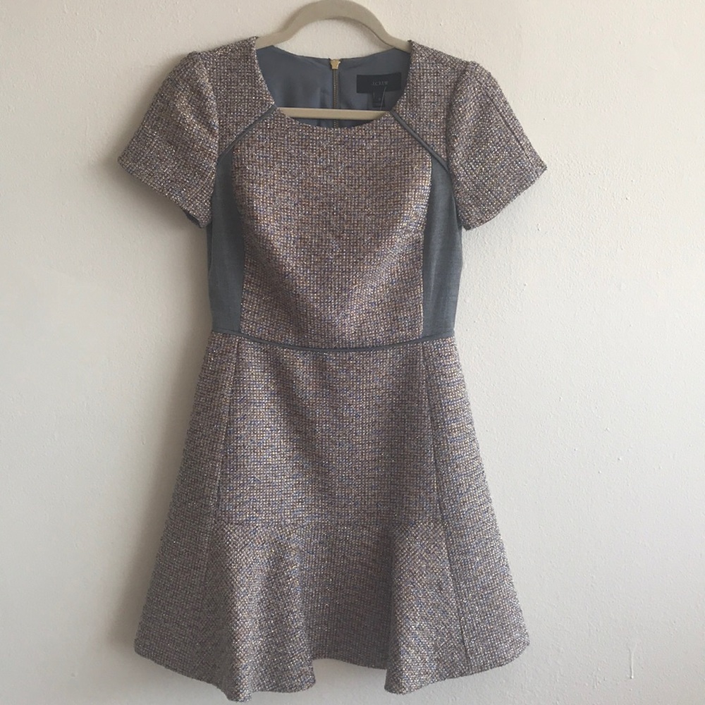 Jcrew metallic tweed dress